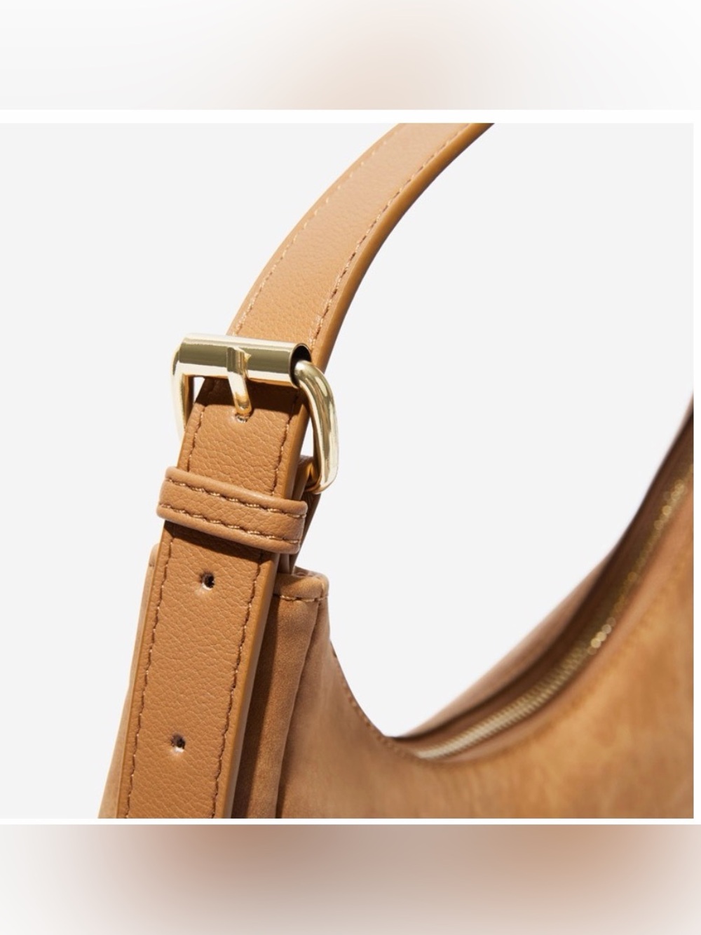 Crescent Hobo Bag in Saddle Brown - Picture 2 of 11
